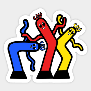 Three Wacky Waving Inflatable Tube People Sticker